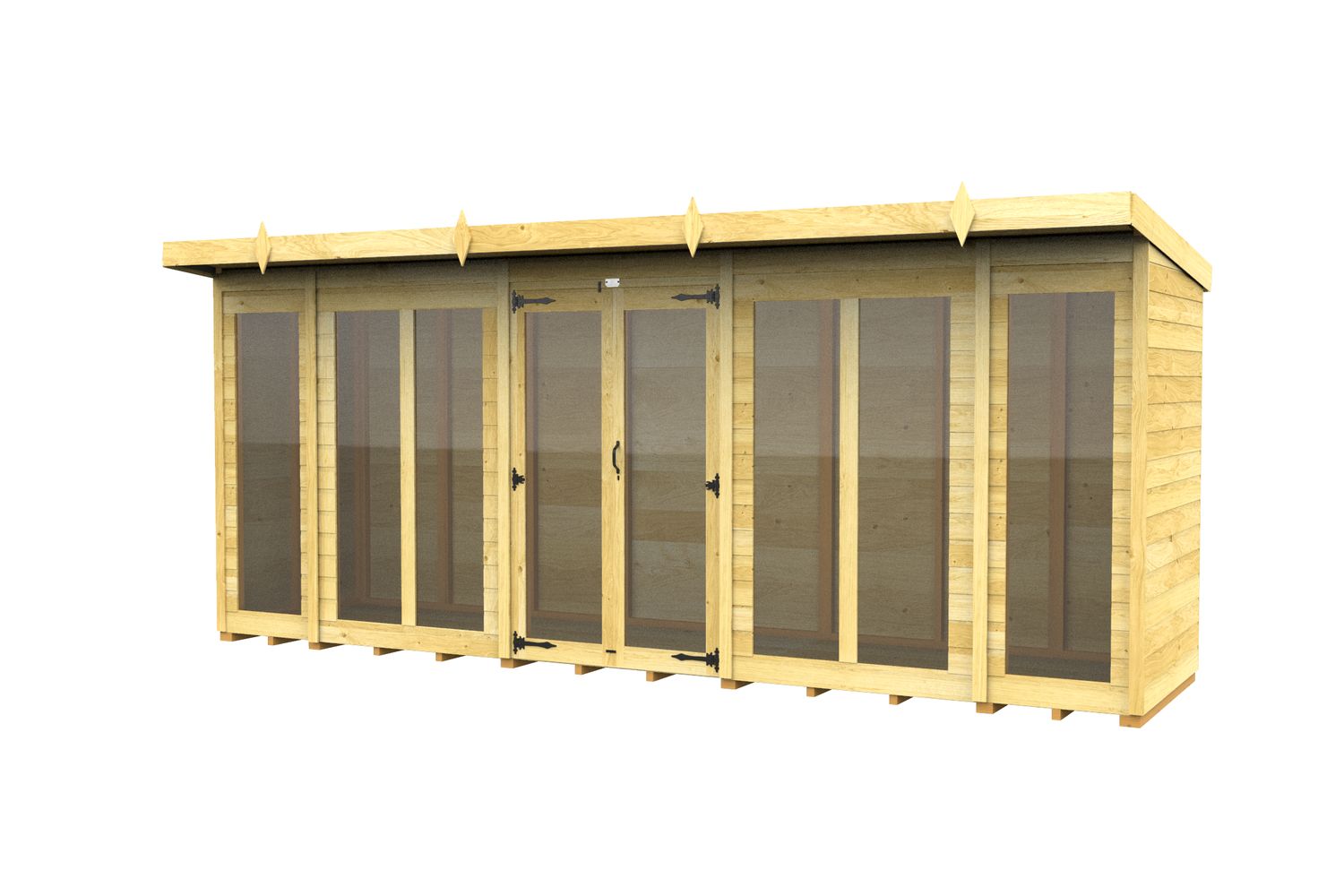 16 X 4 Pent Summer House Full Height Window