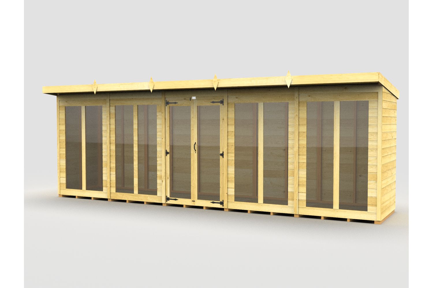 20 X 4 Pent Summer House Full Height Window