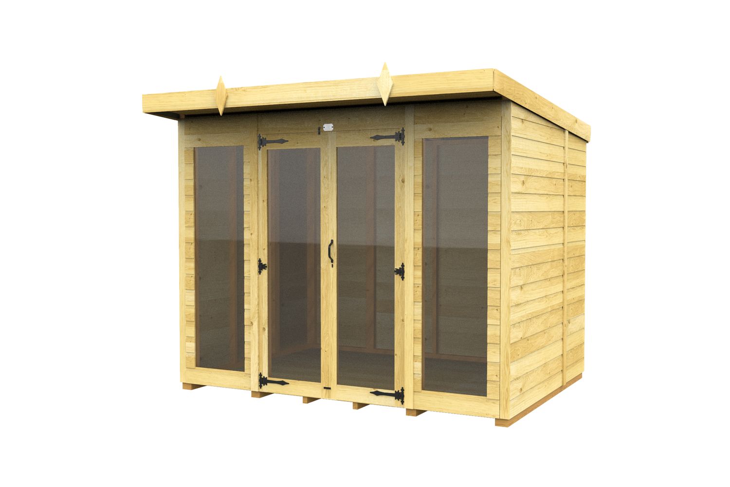 8 X 5 Pent Summer House Full Height Window