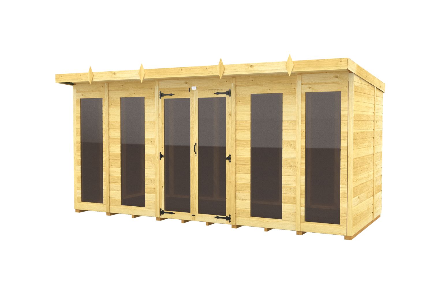 14 X 5 Pent Summer House Full Height Window