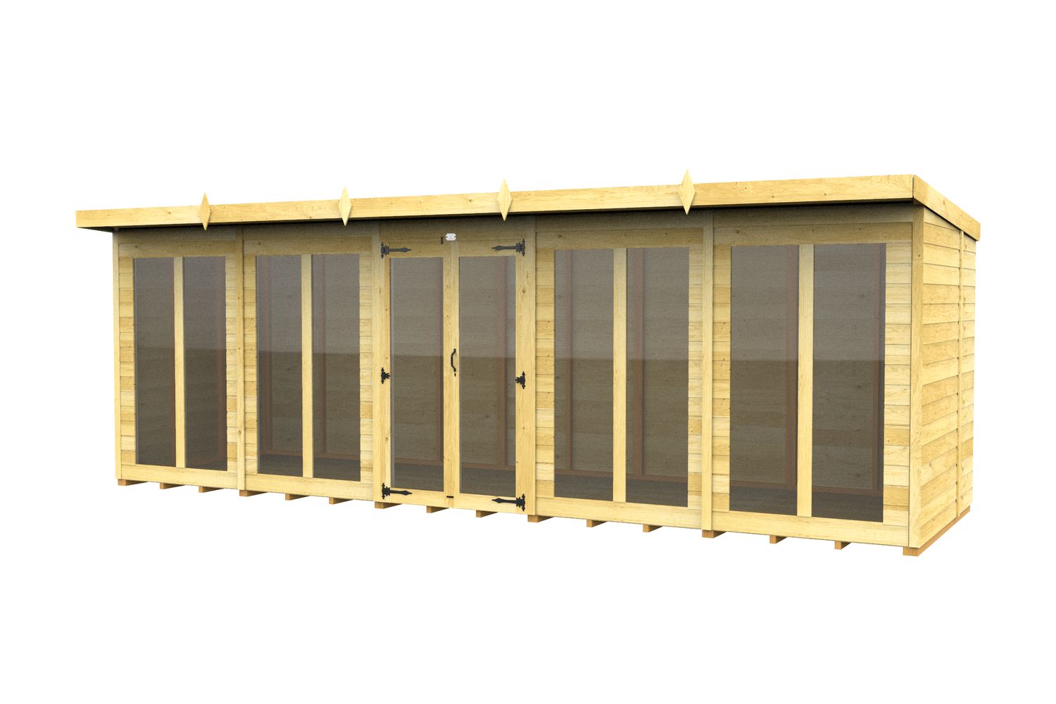 20 X 8 Pent Summer House Full Height Window