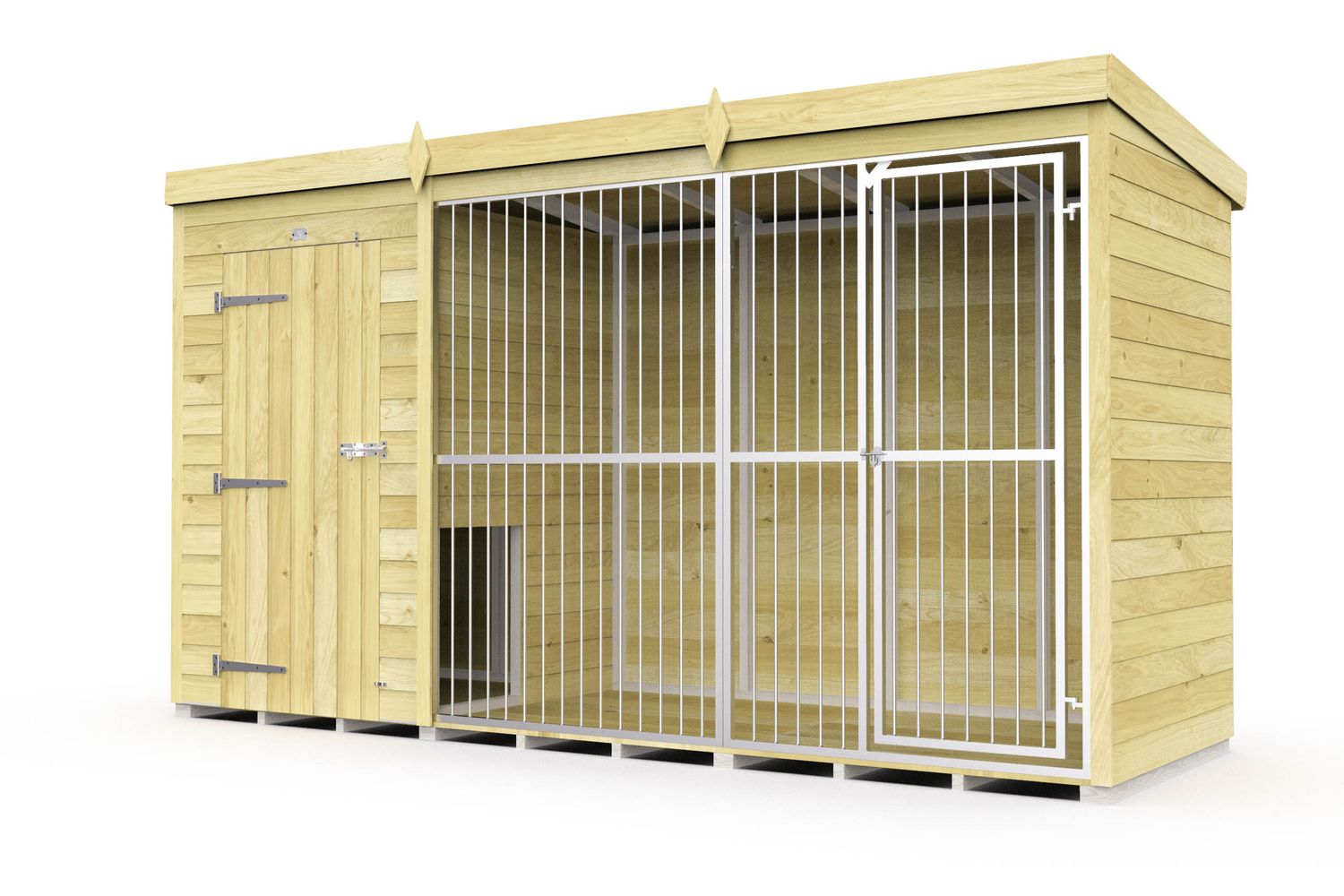 12 X 4 Dog Kennel And Run Full Height With Bars