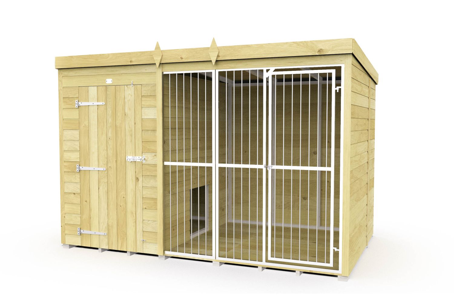 10 X 6 Dog Kennel And Run Full Height With Bars