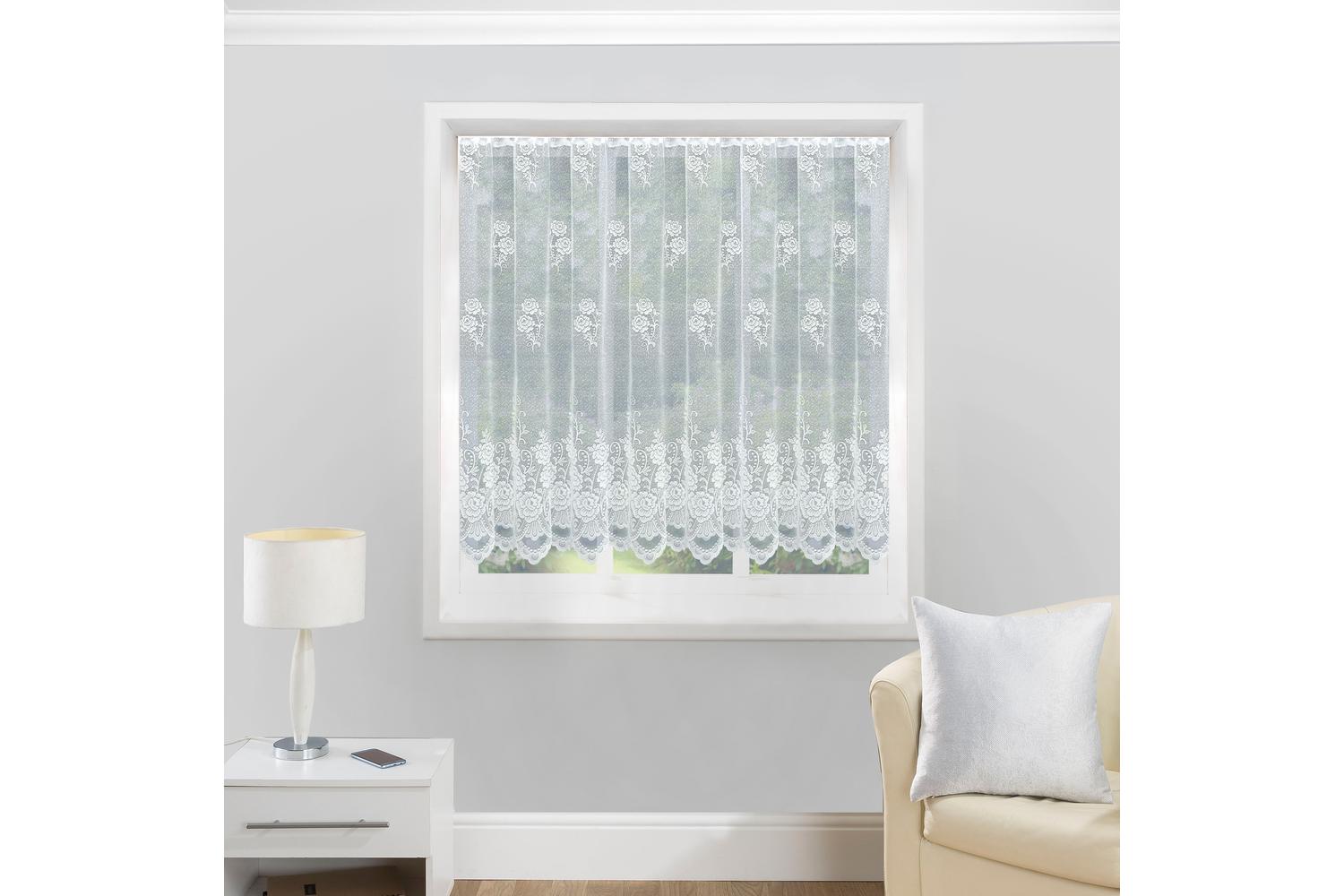 Chicago Traditional Floral Heavy Lace Sheer Net Curtain Panel 200x137cm