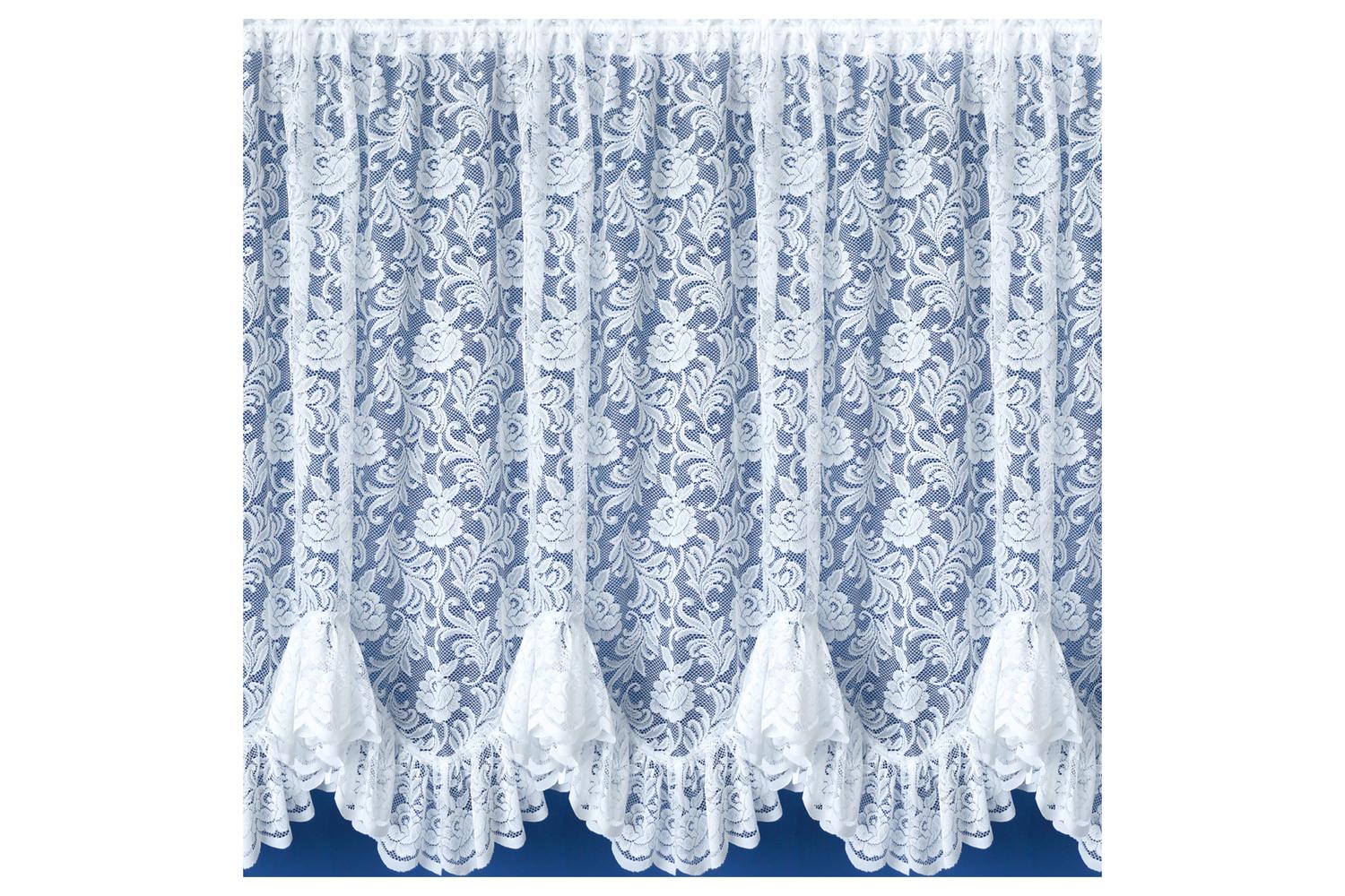 Kew White Flounce Net Panel 200x137cm