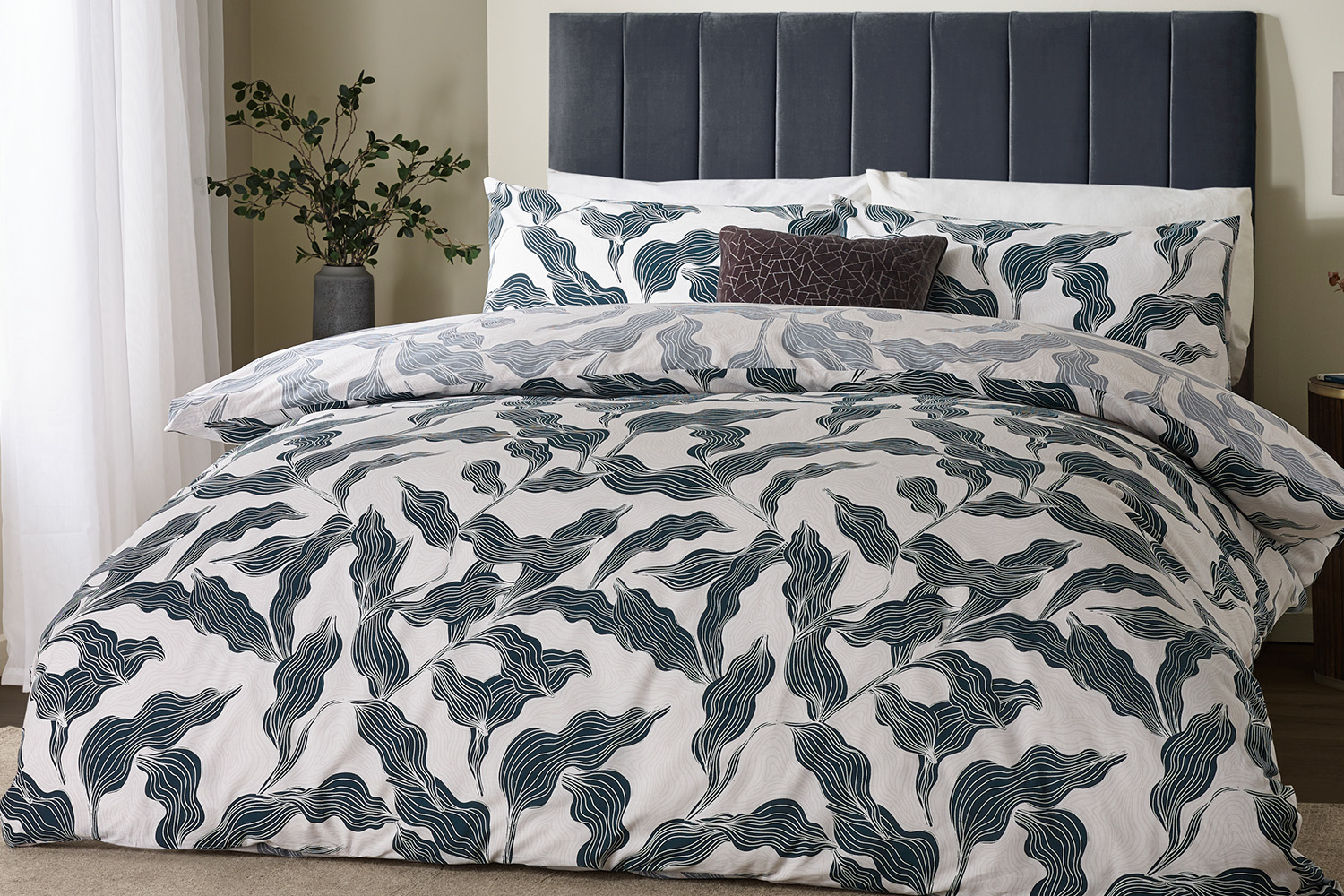 Hoem | Lauro Duvet Cover Set | White/Blue | Double