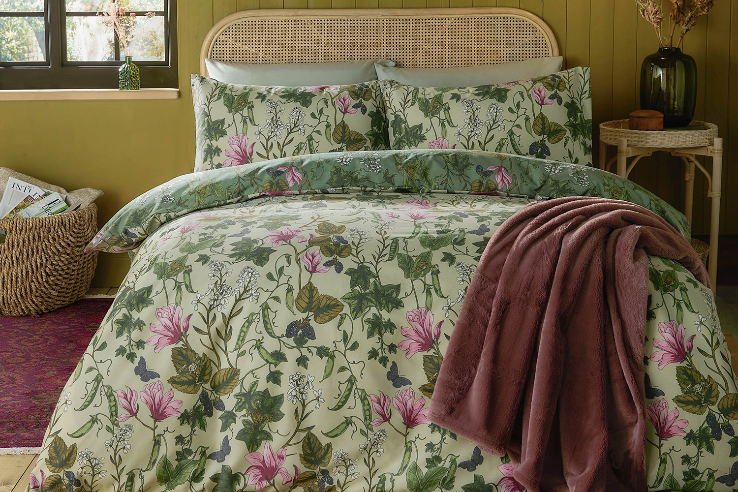 Furn | Mystic Berry Duvet Cover Set | Green | Double