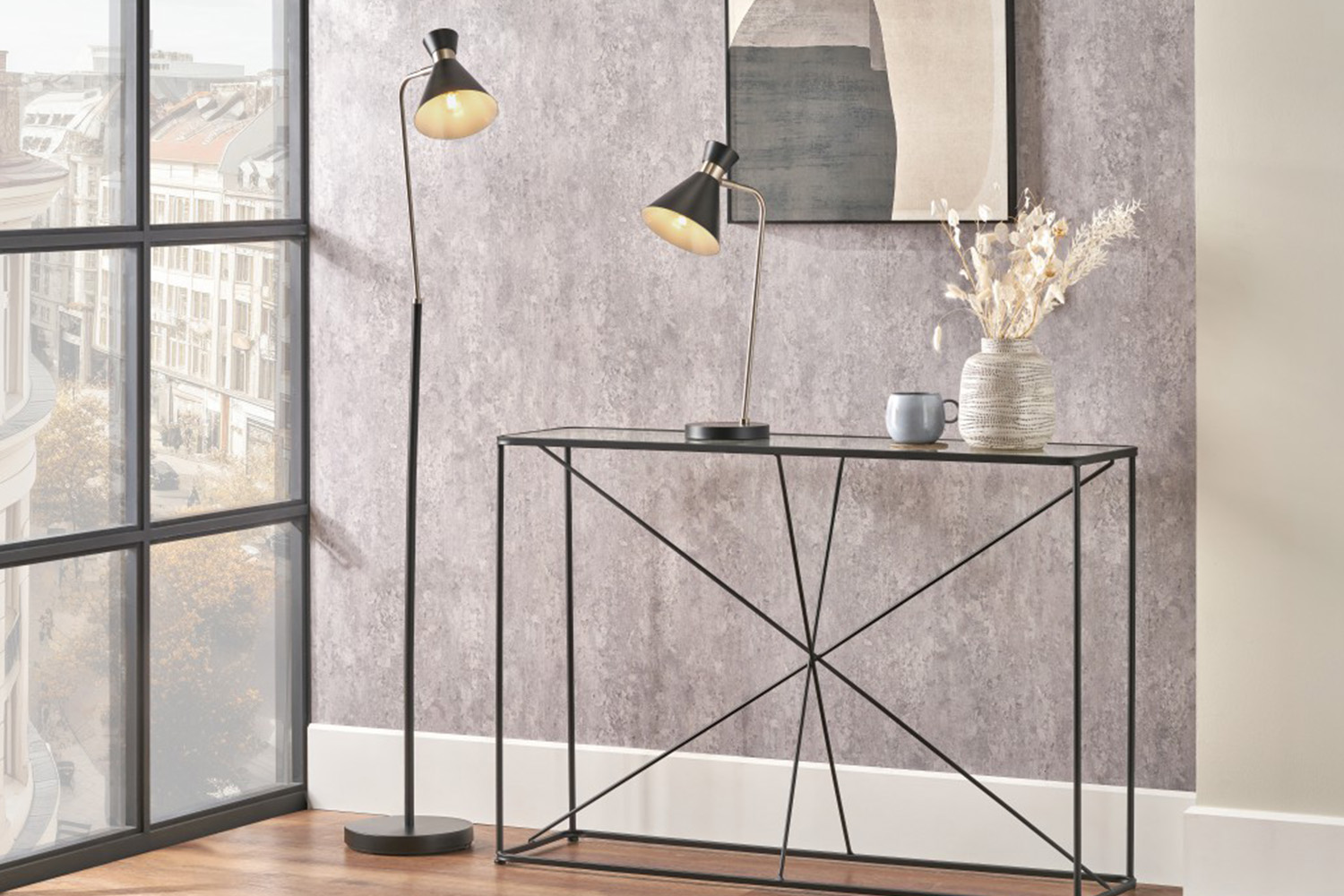 Benedict Metal Table Lamp | Black/Silver