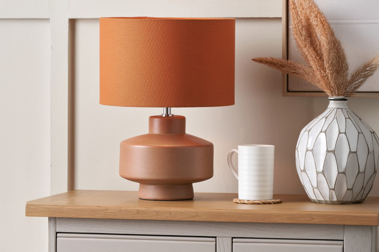 Elure Crackle Ceramic Table Lamp | Cinnamon