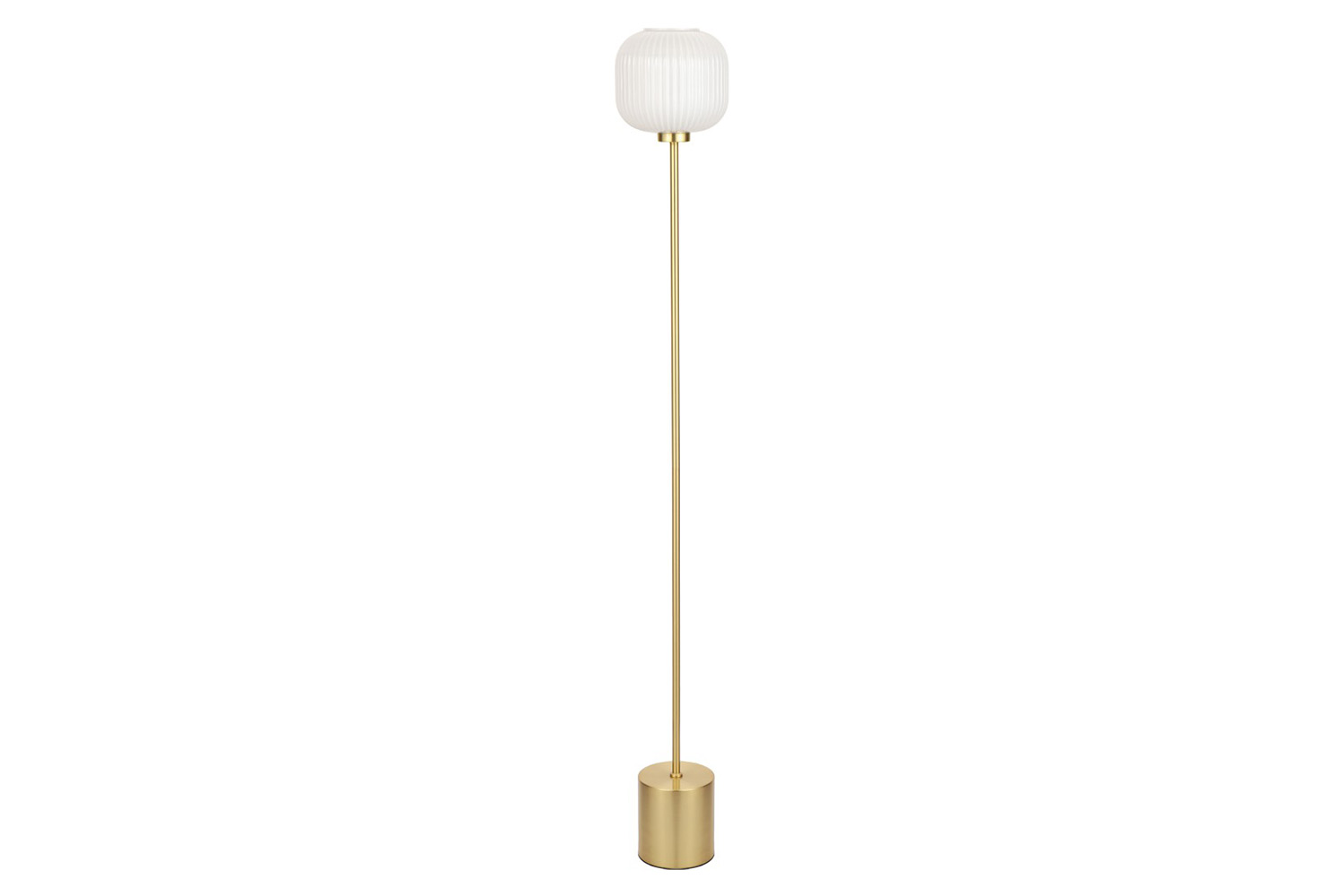 Bella Ribbed Glass Floor Lamp | White/Gold