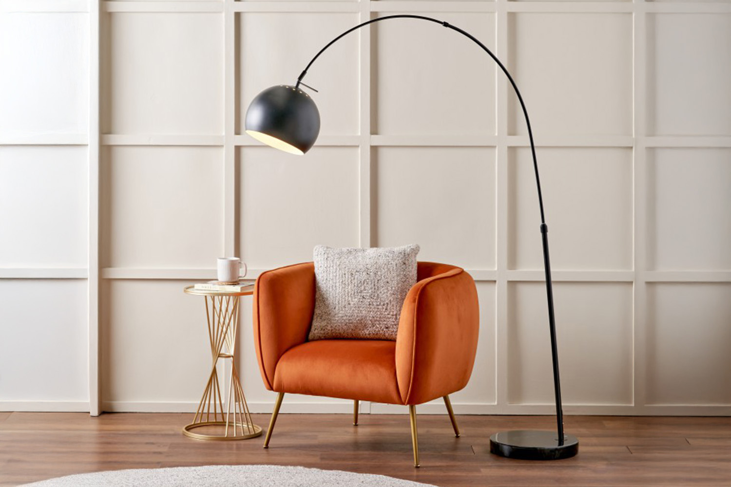 Feliciani Metal & Marble Floor Lamp