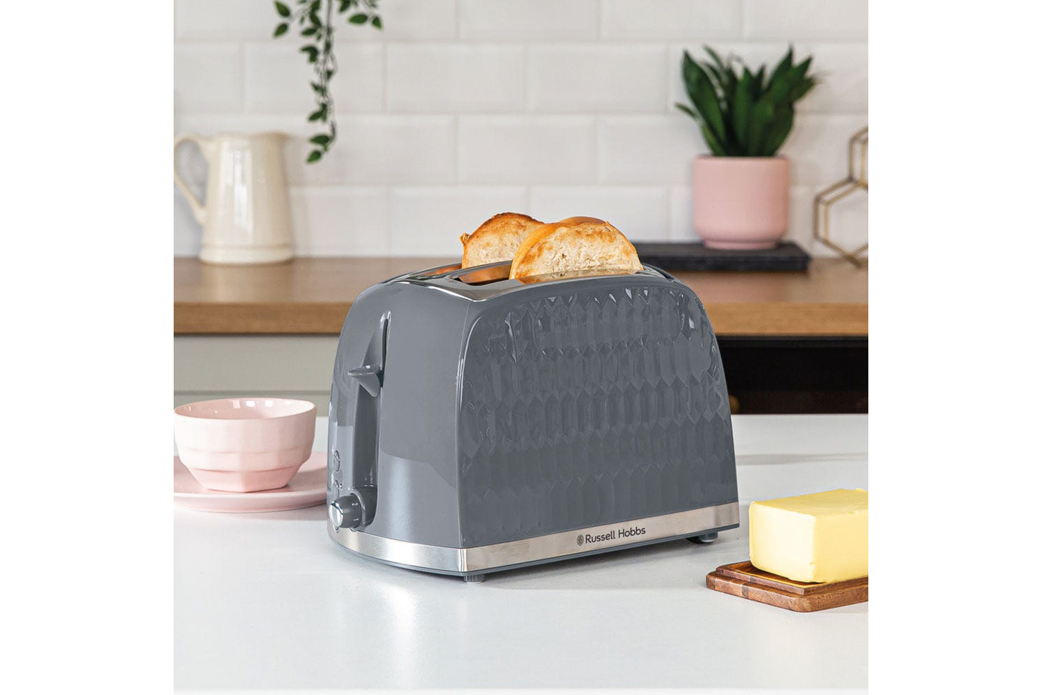Russell Hobbs Honeycomb 2 Slice Toaster | 26063 | Grey