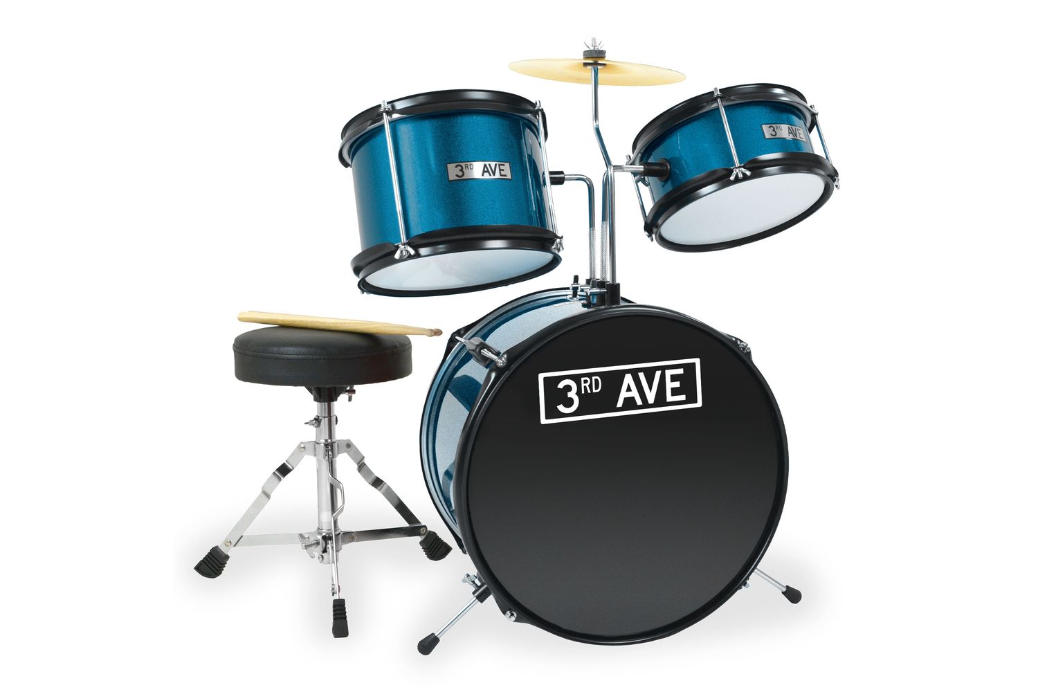3rd Avenue 3 Piece Beginner Drum Kit - Shine Green