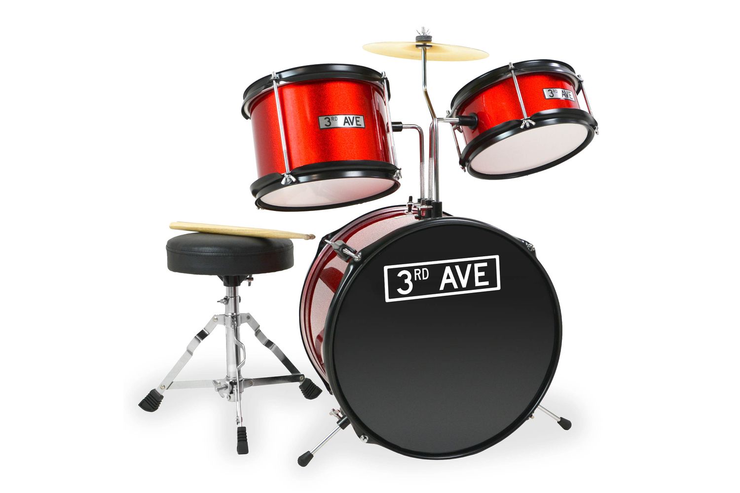 3rd Avenue 5 Piece Junior Drum Kit - Red