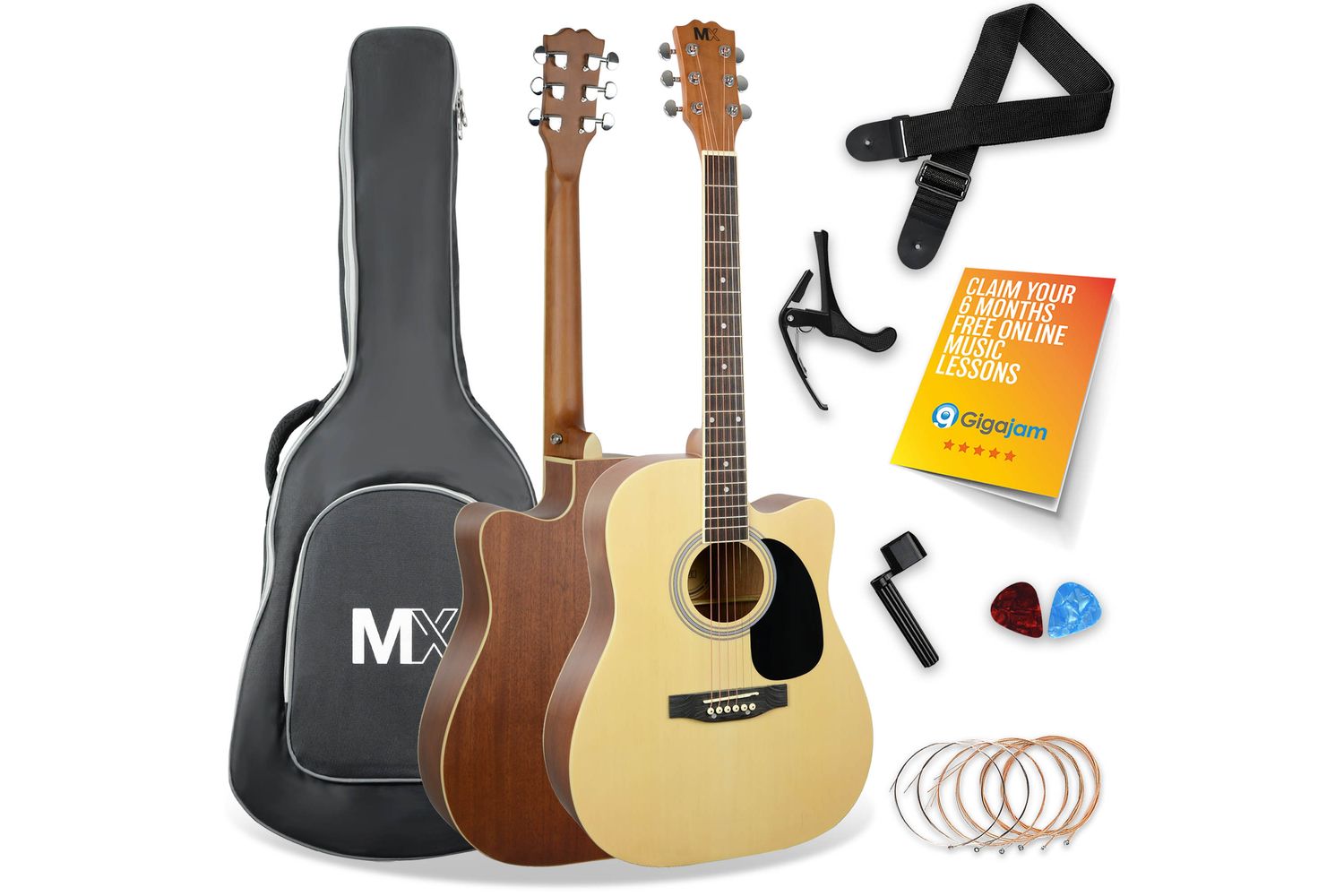 Mx Cutaway Acoustic Guitar Pack- Natural