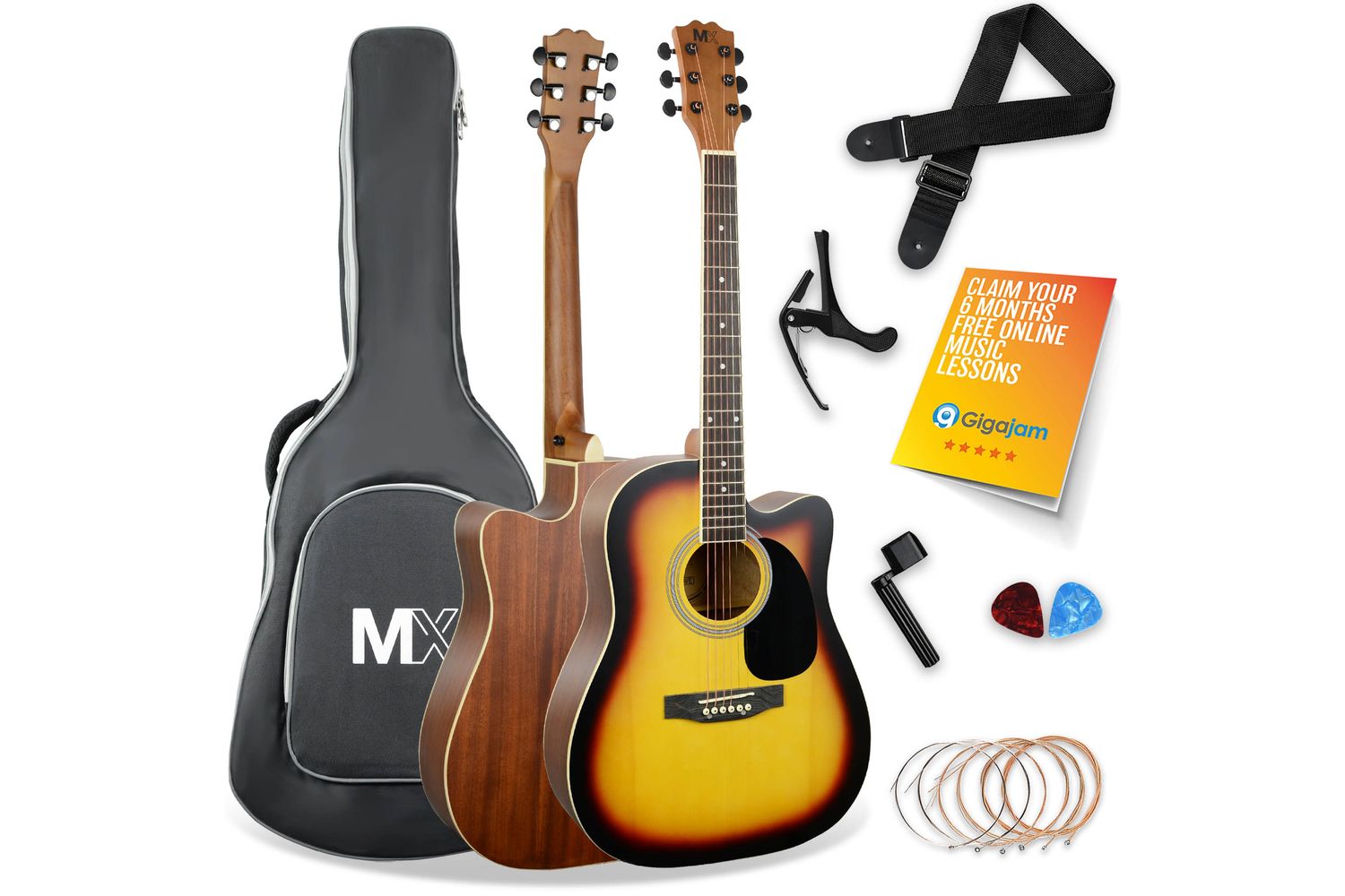 Mx Cutaway Acoustic Guitar Pack - Sunburst