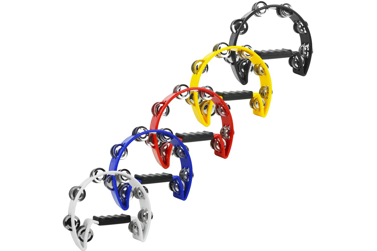 A-star Half Moon Assorted Colour Tambourine Pack Of 10