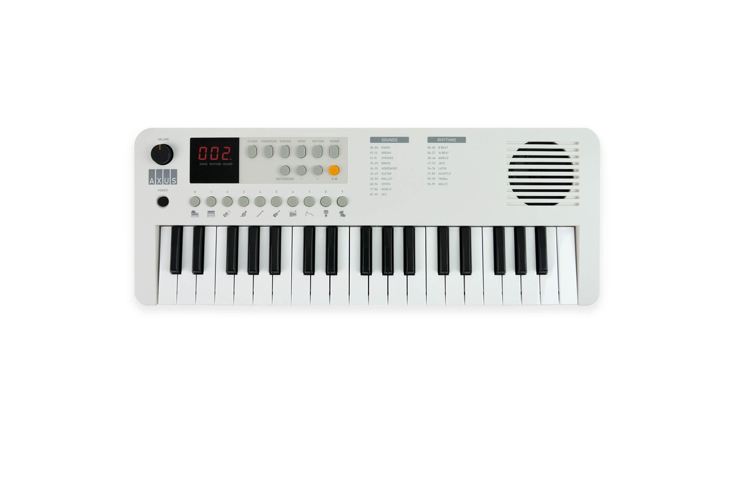 Axus Mini Keyboard 37 Key Keyboard - White