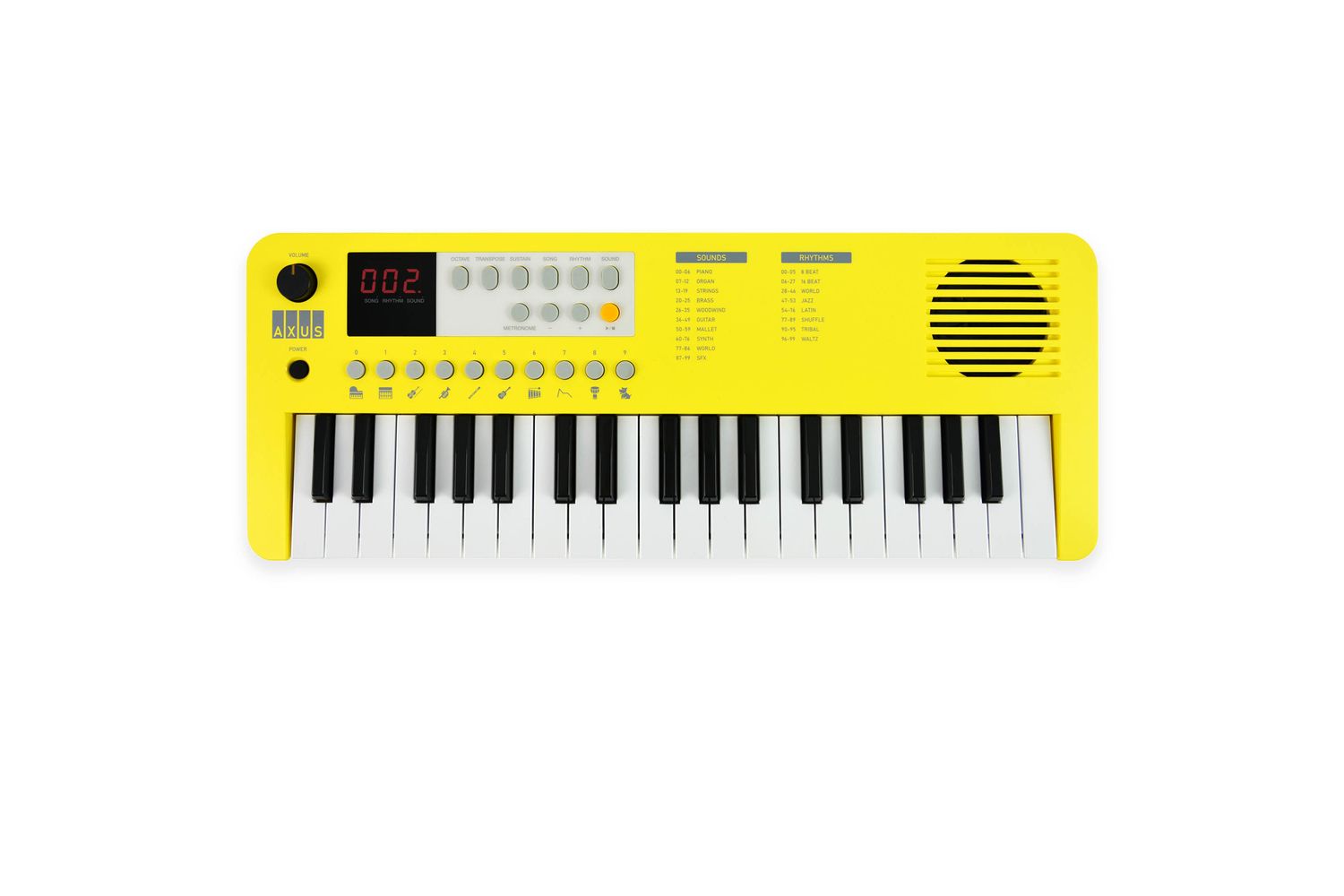 Axus Mini Keyboard 37 Key Keyboard - Yellow