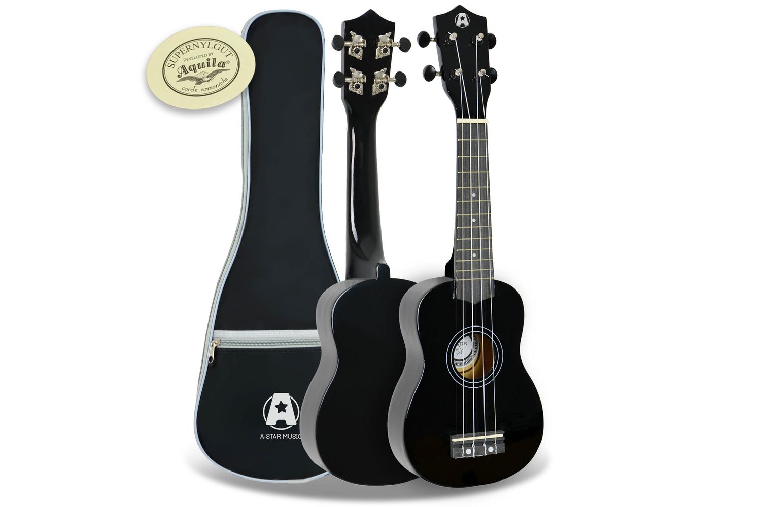 A-star Rocket Series Soprano Ukulele With Bag - Black