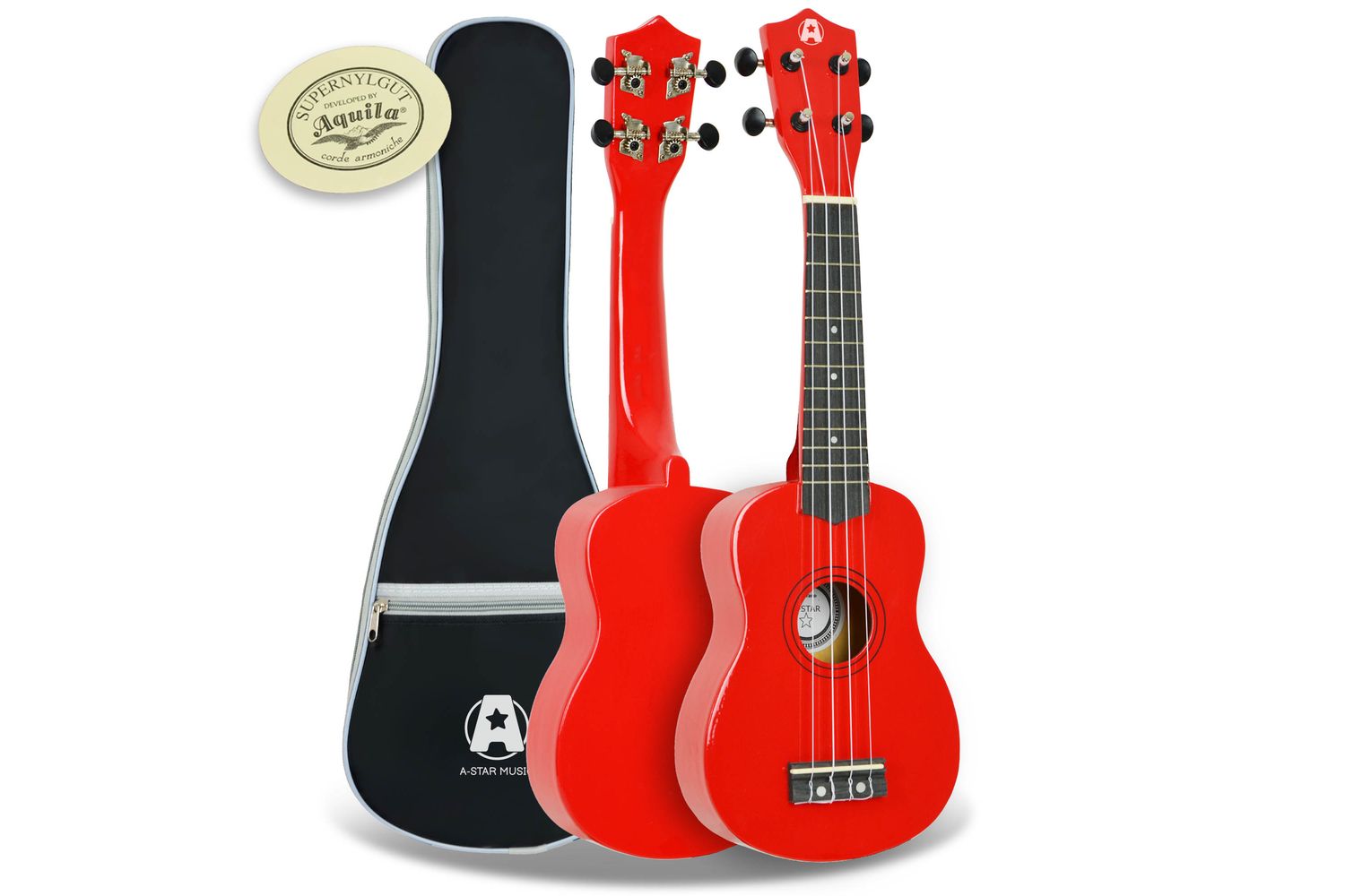 A-star Rocket Series Soprano Ukulele With Bag - Red