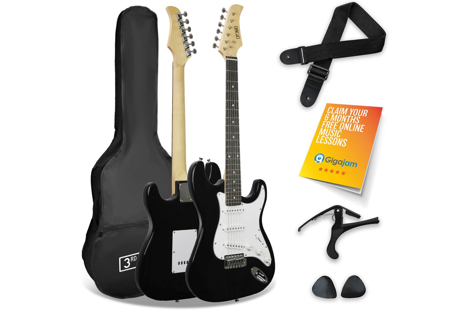 3rd Avenue 44 Size Electric Guitar - Black