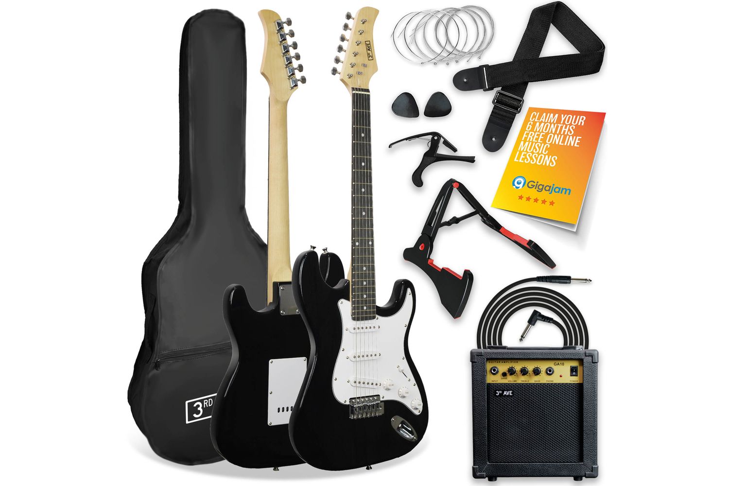 3rd Avenue 44 Size Electric Guitar Pack - Black
