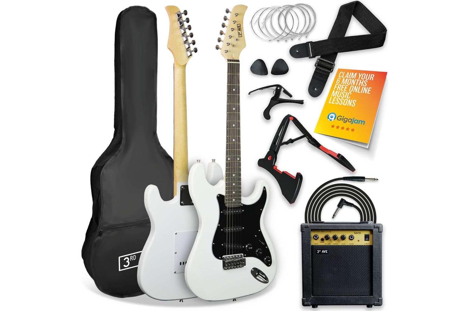 3rd Avenue Electric Guitar Pack - White