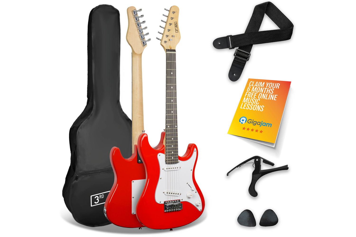 3rd Avenue 34 Electric Guitar - Red