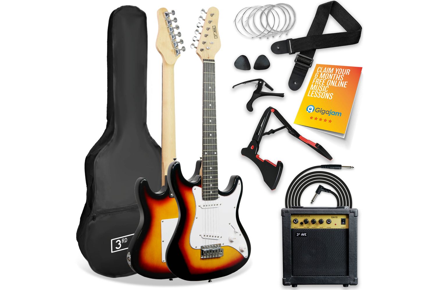3rd Avenue 34 Size Electric Guitar Pack - Sunburst