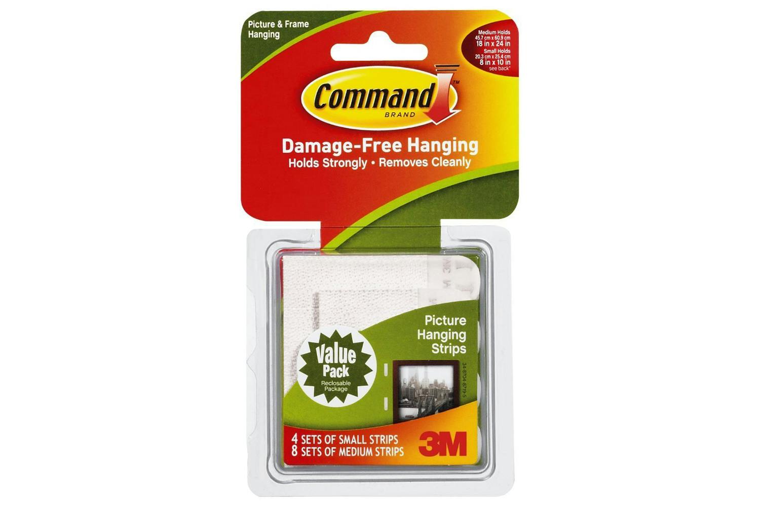 Command Large Picture Hanging Strips, Damage Free Hanging Picture Hangers,  No Tools Wall Hanging Strips for Living Spaces, 14 Black Adhesive Strip