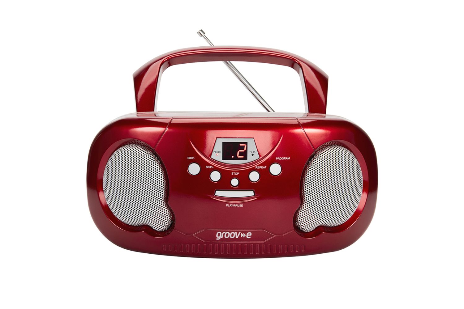 Groove Red Boombox Cd Player With Radio | Portable Cd Player