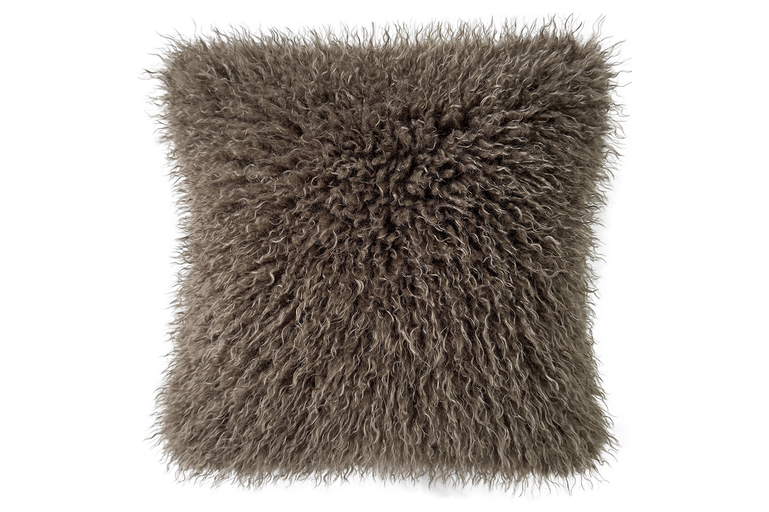 Mongolian Faux Fur Cushion | Coffee | 45 x 45 cm