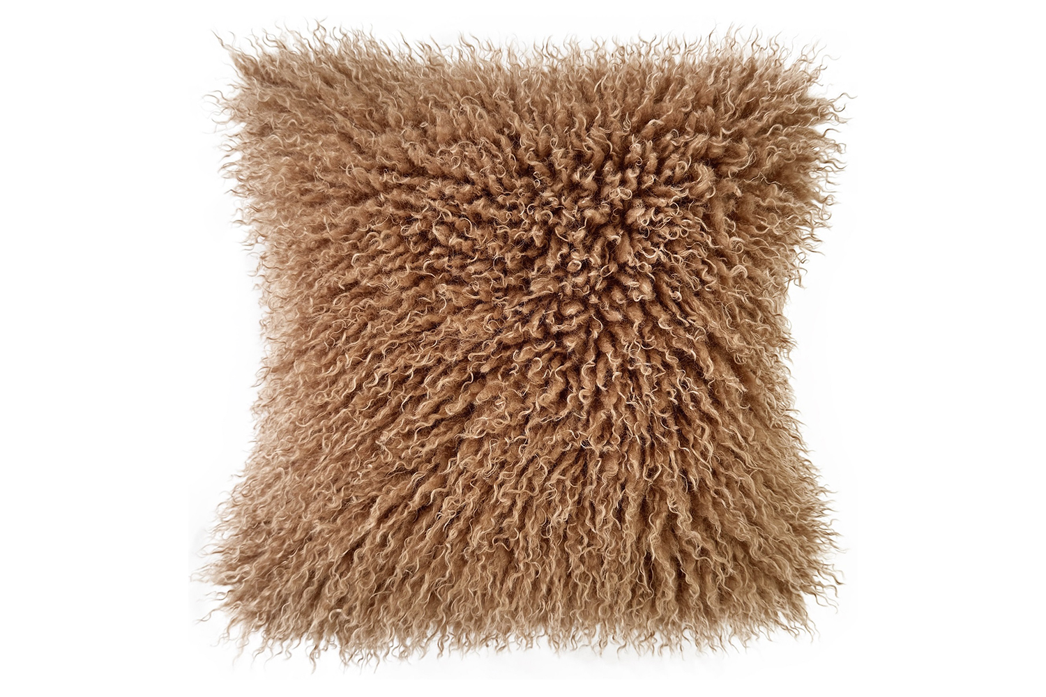 Mongolian Faux Fur Cushion | Terra | 45 x 45 cm