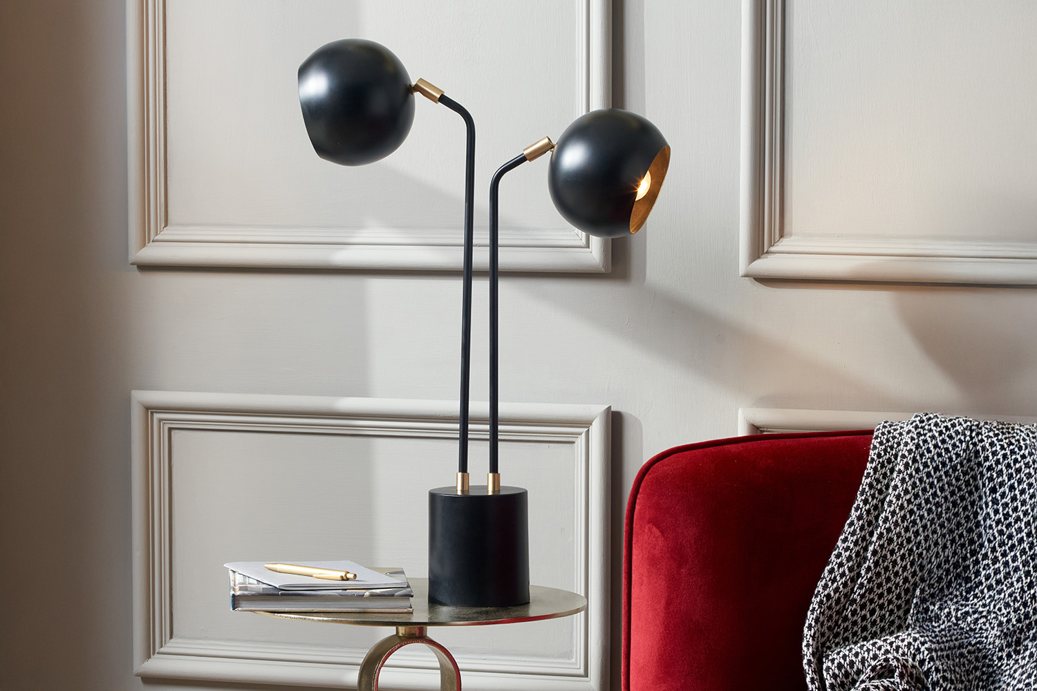 Bailey 2 Head Table Lamp | Black