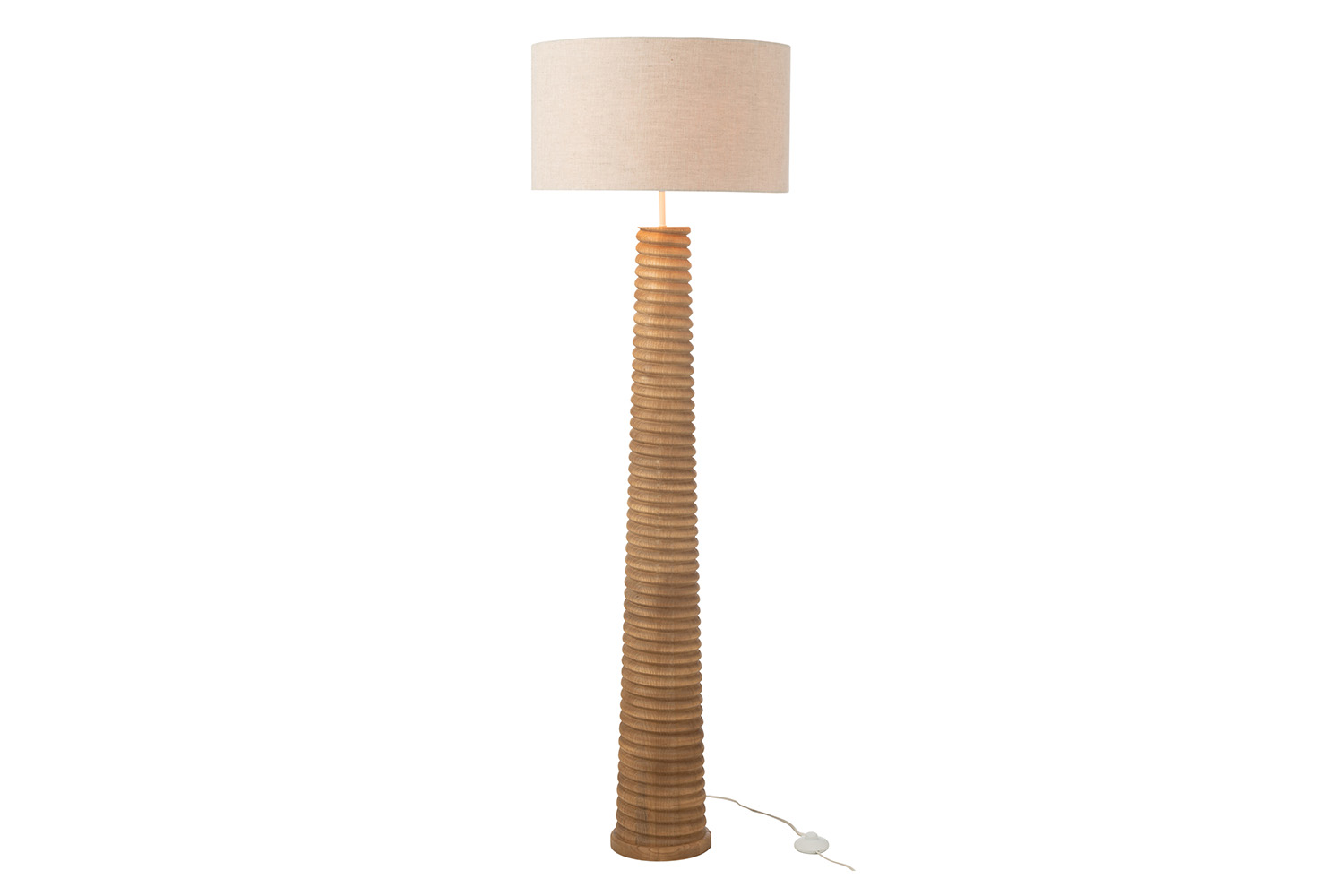 Wooden Threaded Floor Lamp | Brown/Beige