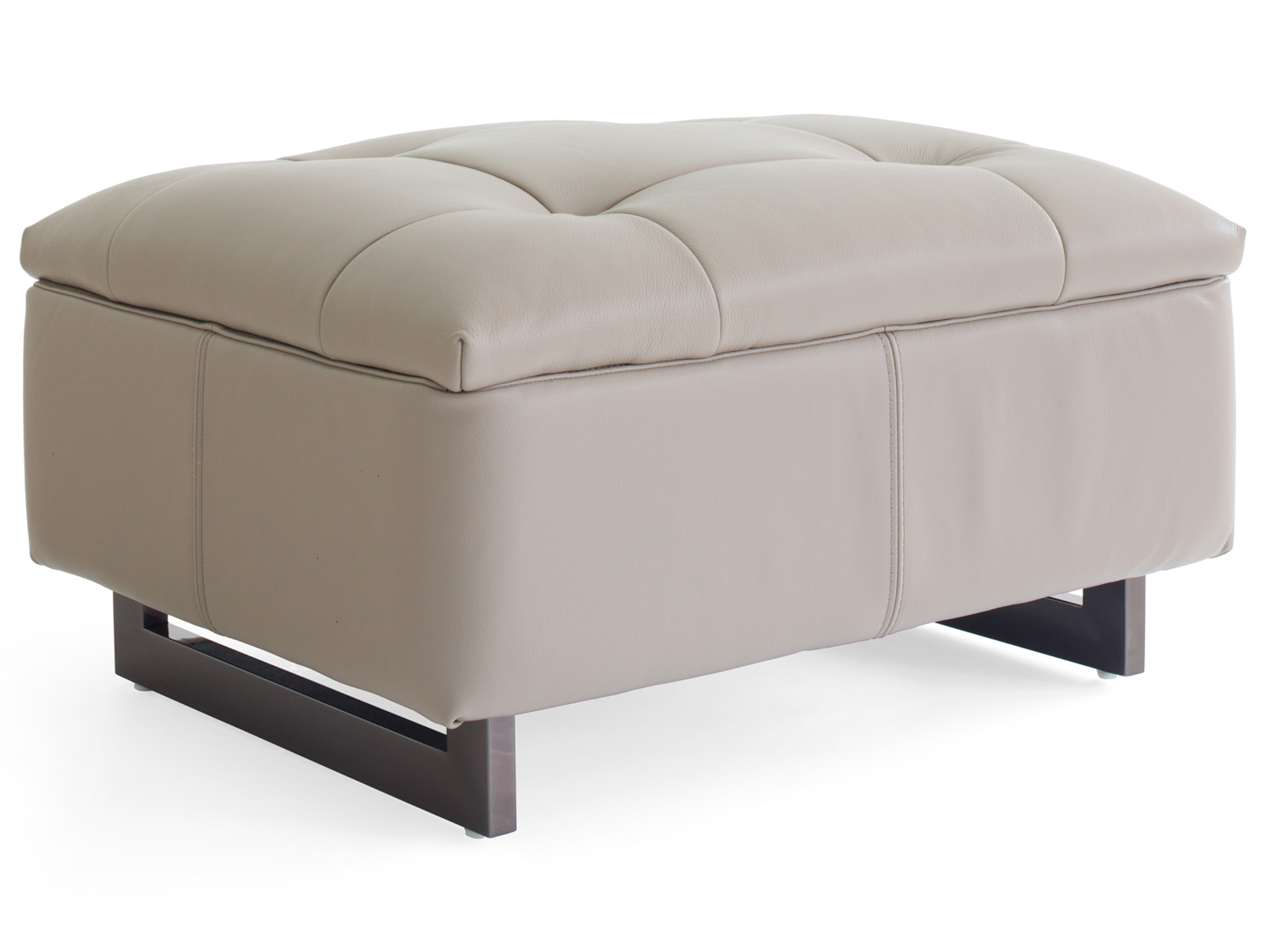 Cruz Footstool | Leather | Oyster
