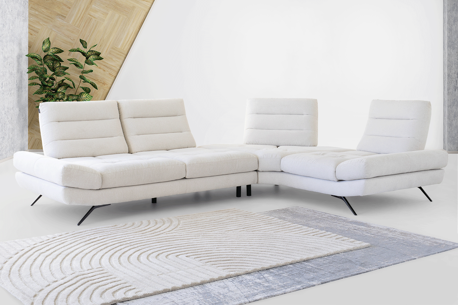 Vitali Corner Sofa | White