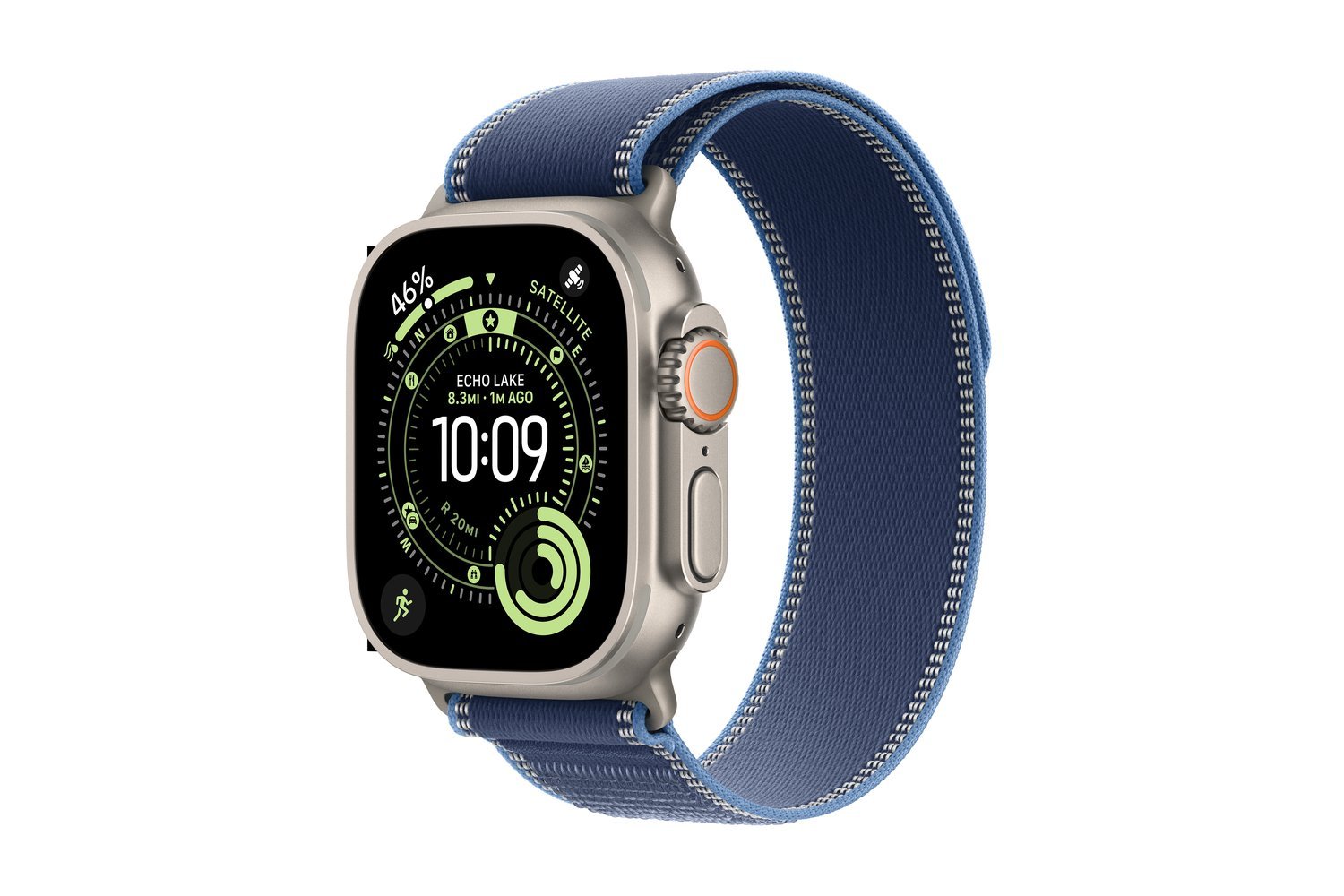 Apple Watch Ultra 3 | GPS + Cellular | 49mm | Natural Titanium | Blue/Bright Blue Trail Loop | M/L