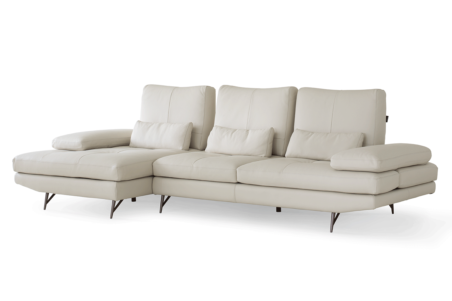 City Chaise Sofa | Leather | Cream