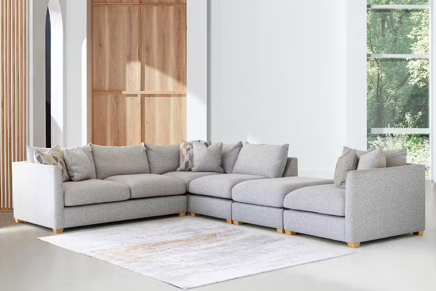 Faye Corner Sofa | Footstool | Grey