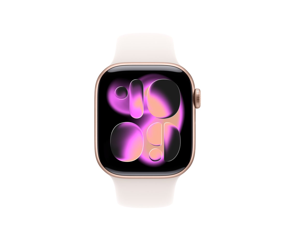 Apple Watch Series 11 | GPS | 42mm | Rose Gold Aluminium | Light Blush Sport Band | M/L