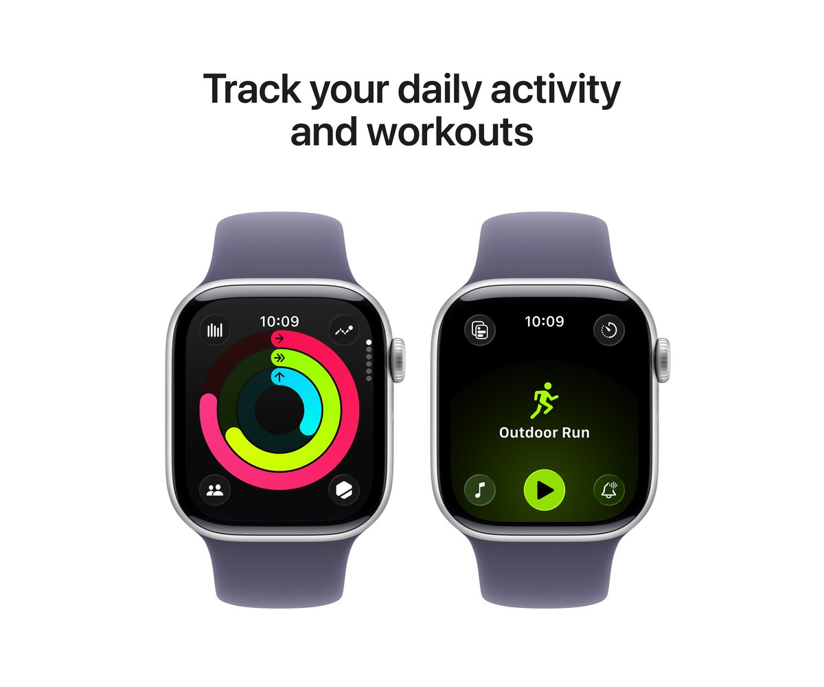 Apple Watch Series 11 | GPS | 46mm | Silver Aluminium | Purple Fog Sport Band | M/L
