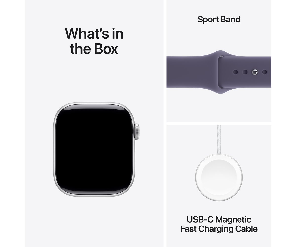 Apple Watch Series 11 | GPS | 42mm | Silver Aluminium | Purple Fog Sport Band | S/M