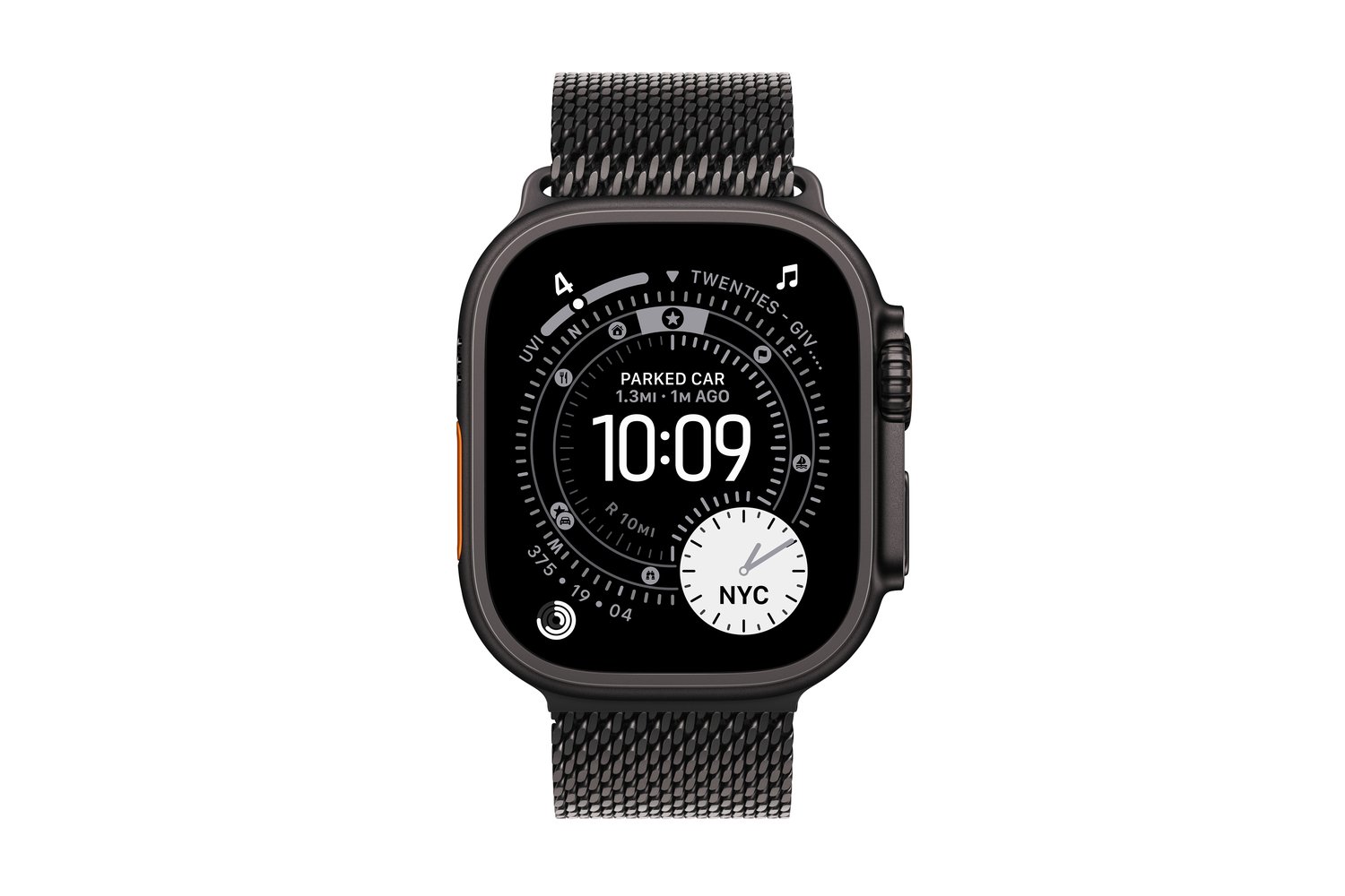 Apple Watch Ultra 3 | GPS + Cellular | 49mm | Black Titanium | Black Titanium Milanese Loop | Large