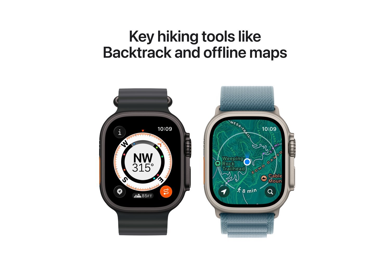 Apple Watch Ultra 3 | GPS + Cellular | 49mm | Natural Titanium | Blue/Bright Blue Trail Loop | M/L