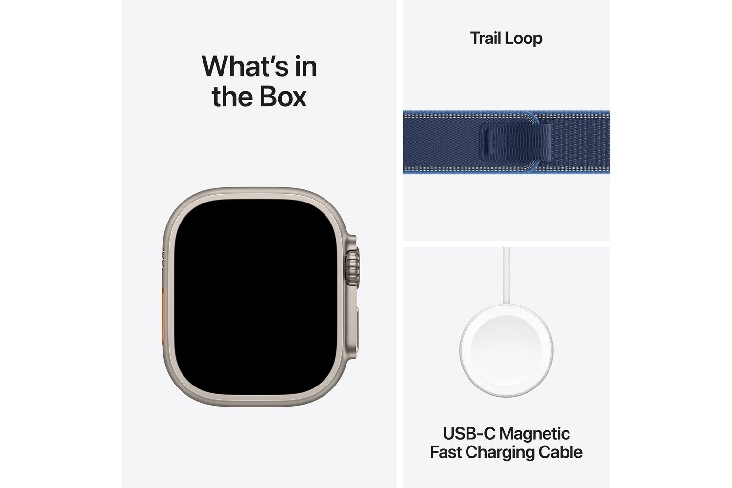 Apple Watch Ultra 3 | GPS + Cellular | 49mm | Natural Titanium | Blue/Bright Blue Trail Loop | M/L