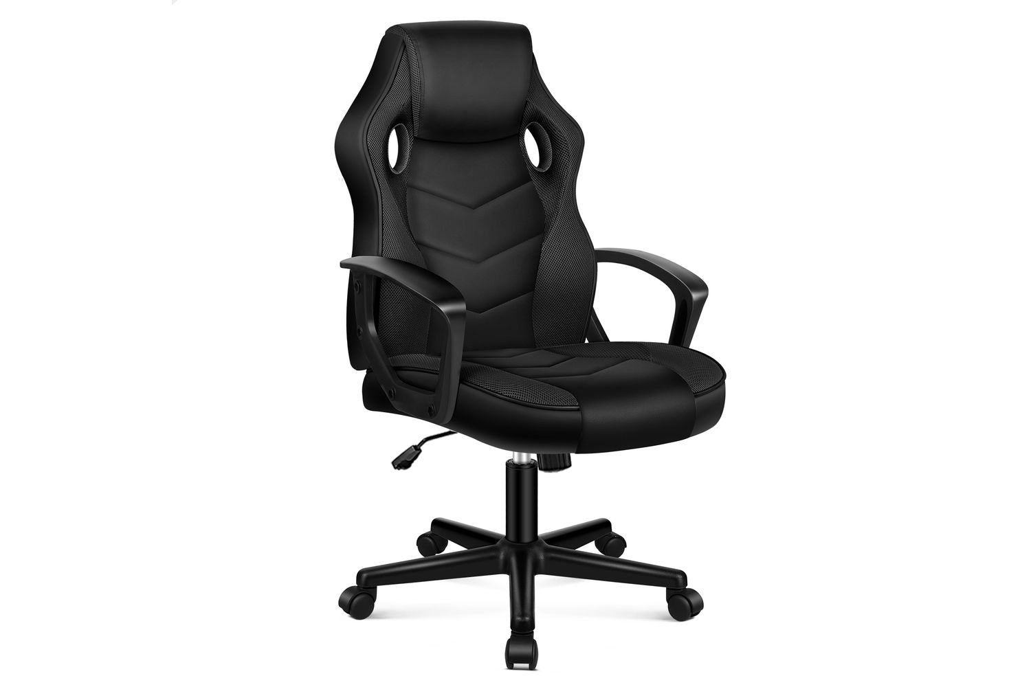Elfordson Gaming Chair | Pu Leather & Mesh  | Black