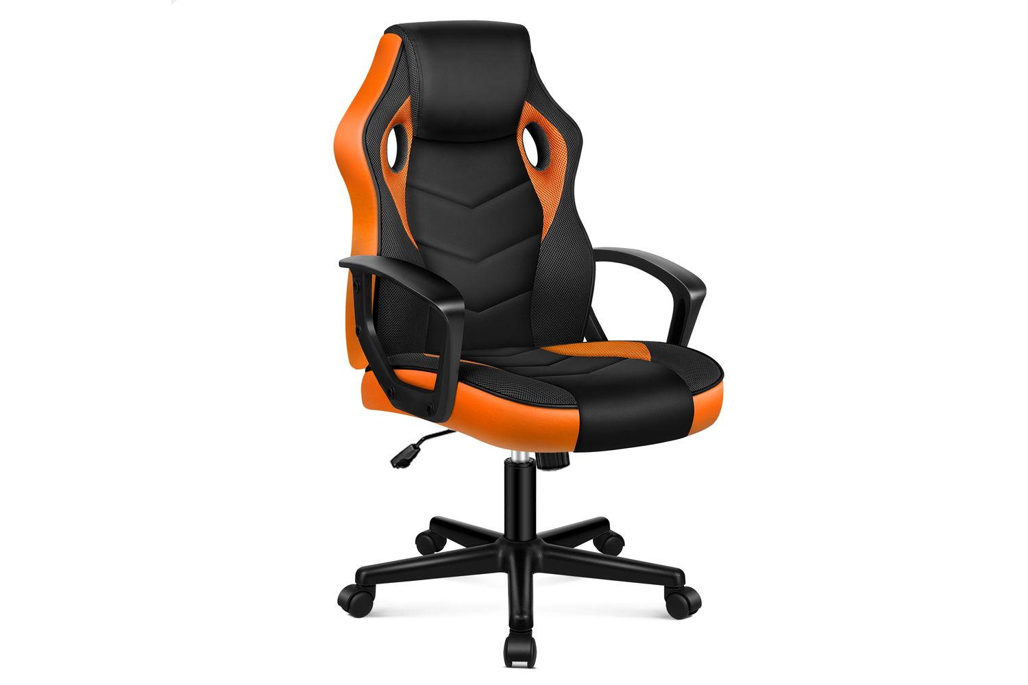 Elfordson Gaming Chair | Pu Leather & Mesh | Orange