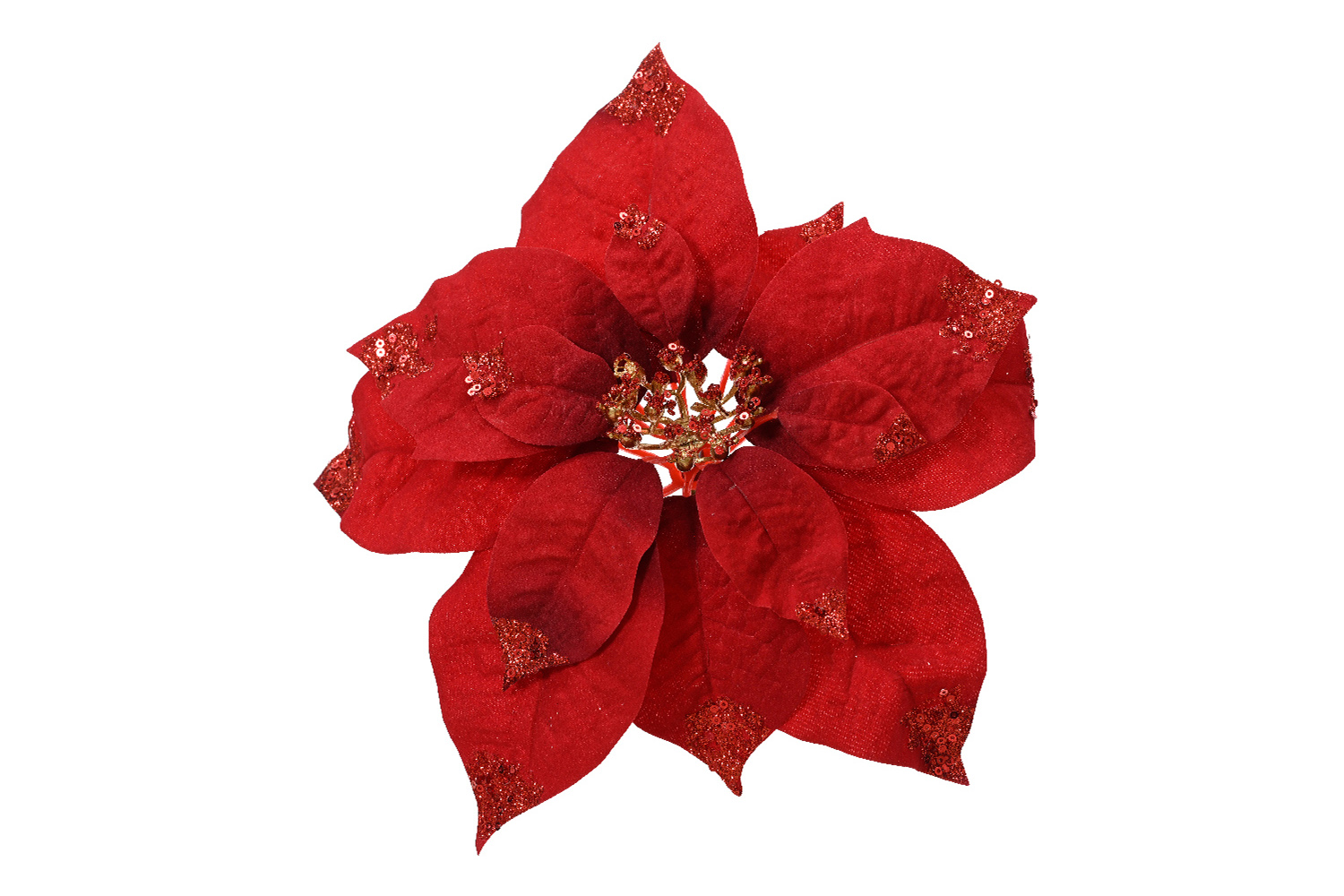 Christmas Decoration | Poinsettia Clip | Red | 25cm
